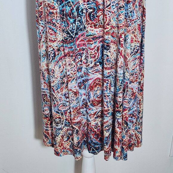 Cynthia Rowley Red and Blue Paisley Mini Shift Dress Size Medium Paisley Dress - Picture 4 of 10